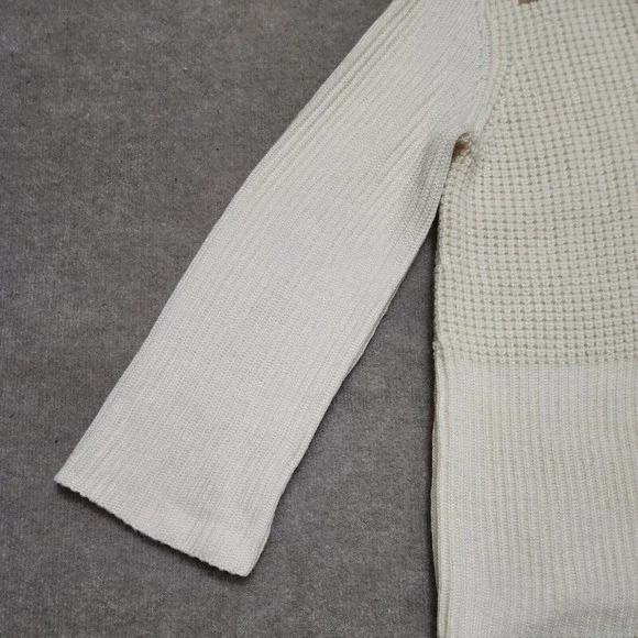 Chicos Heavy Chunky Knit Cardigan Wool Blend Sweater Womens 3 US XL Cream White - Picture 3 of 8